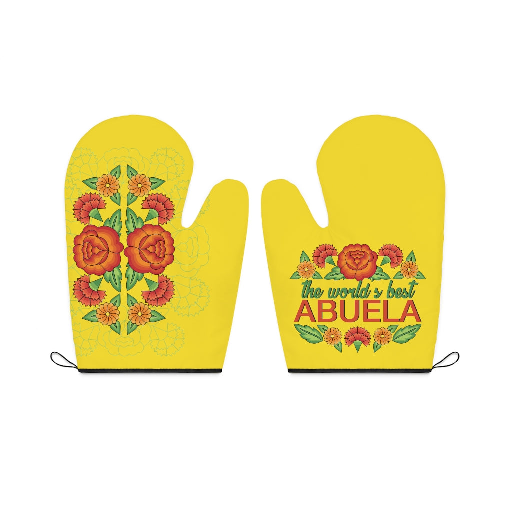 World's Best Abuela Oven Mitts & Pot Holders - Cornflower Yellow