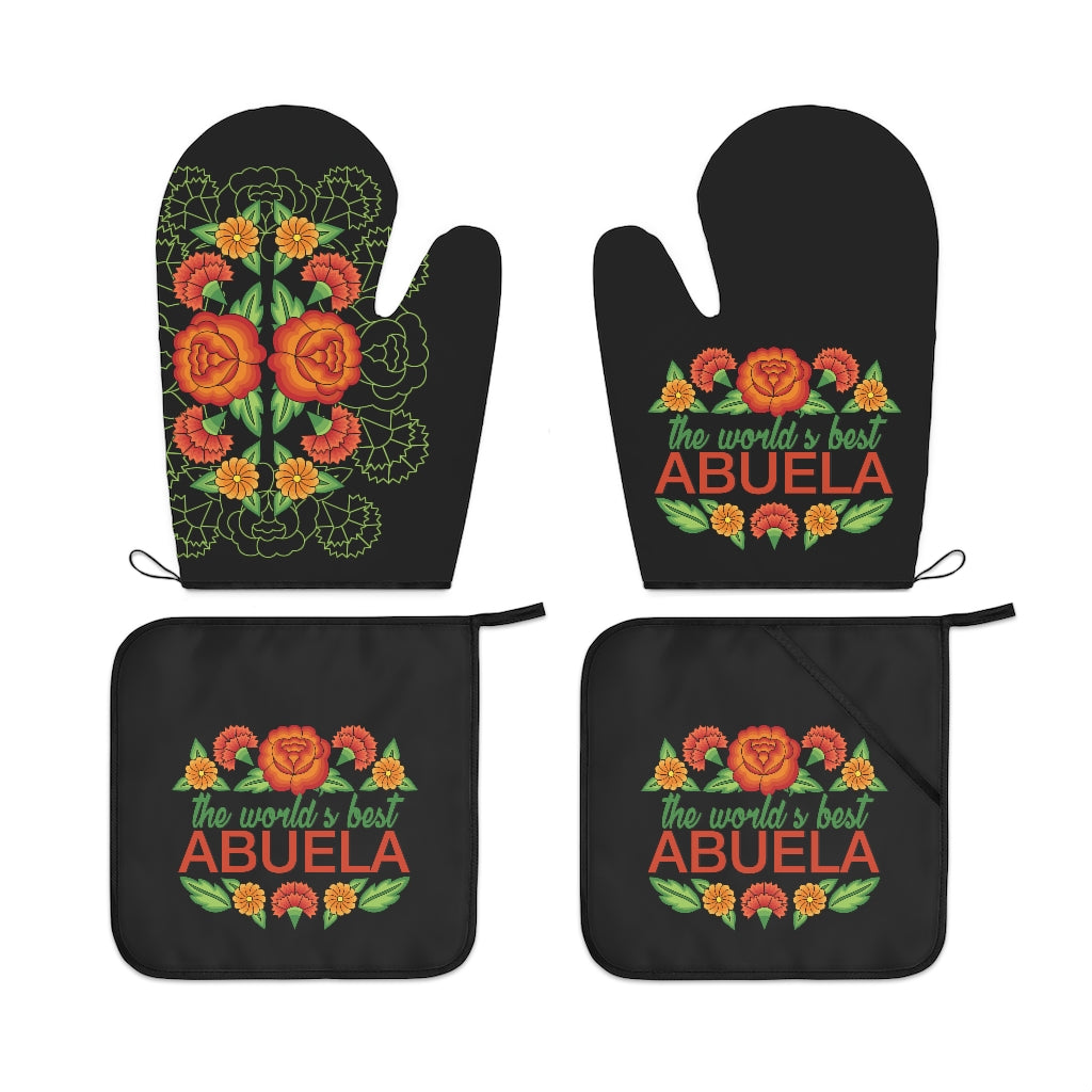 World's Best Abuela Oven Mitts & Pot Holders (White) – CasaQ