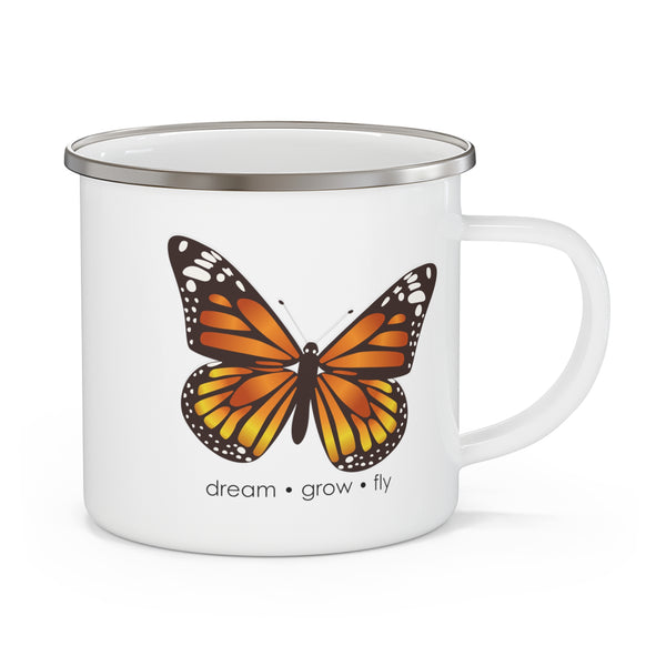 Monarch Butterfly "Dream Grow Fly" Camping Mug, 12oz