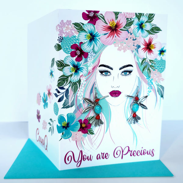 CasaQ Palabras Earring Greeting Card Collection A - 6 pcs