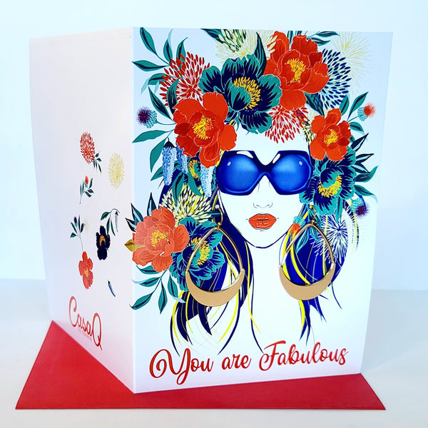 CasaQ Palabras Earring Greeting Card Collection B - 6pcs