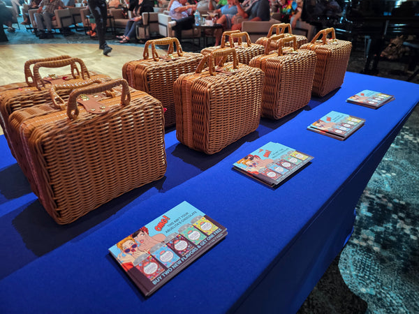 CasaQ Artisan Hot Chocolate 3pc Wicker Picnic Tote