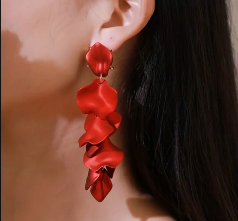 Rose Petal Elegant Drop Earring