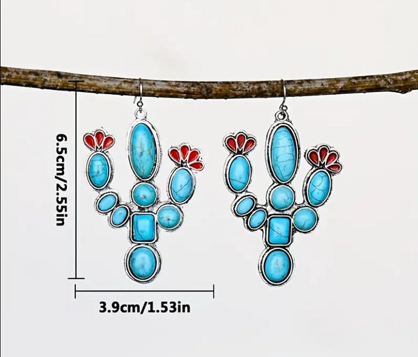 Southwest Cactus Earring & Necklace Jewelry Set