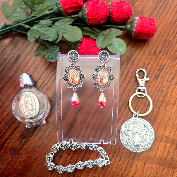 La Virgencita Guadalupe Valentine's Day Jewelry & Chocolate Roses Set