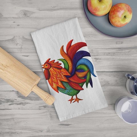 De Colores Rooster Tea Towel