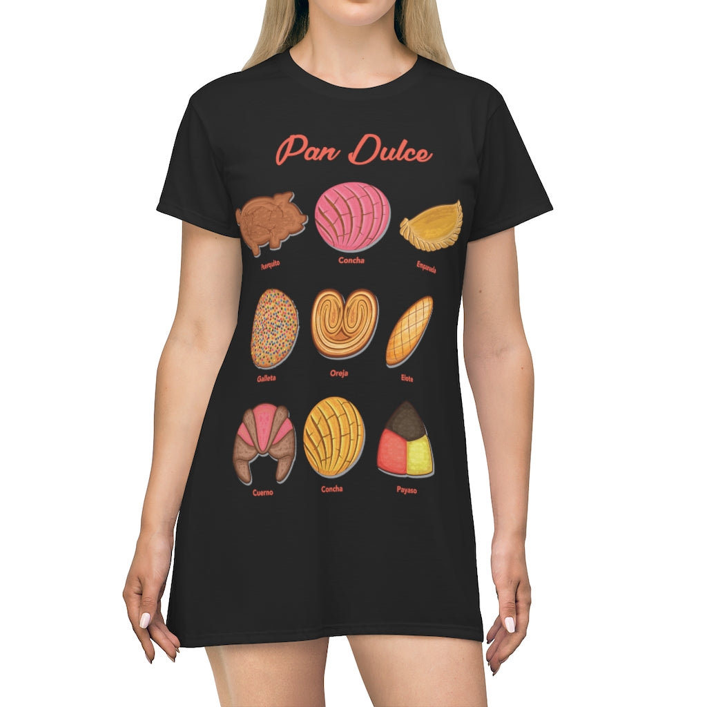 Pan Dulce Night Gown Lounger T-Shirt Dress (Black)