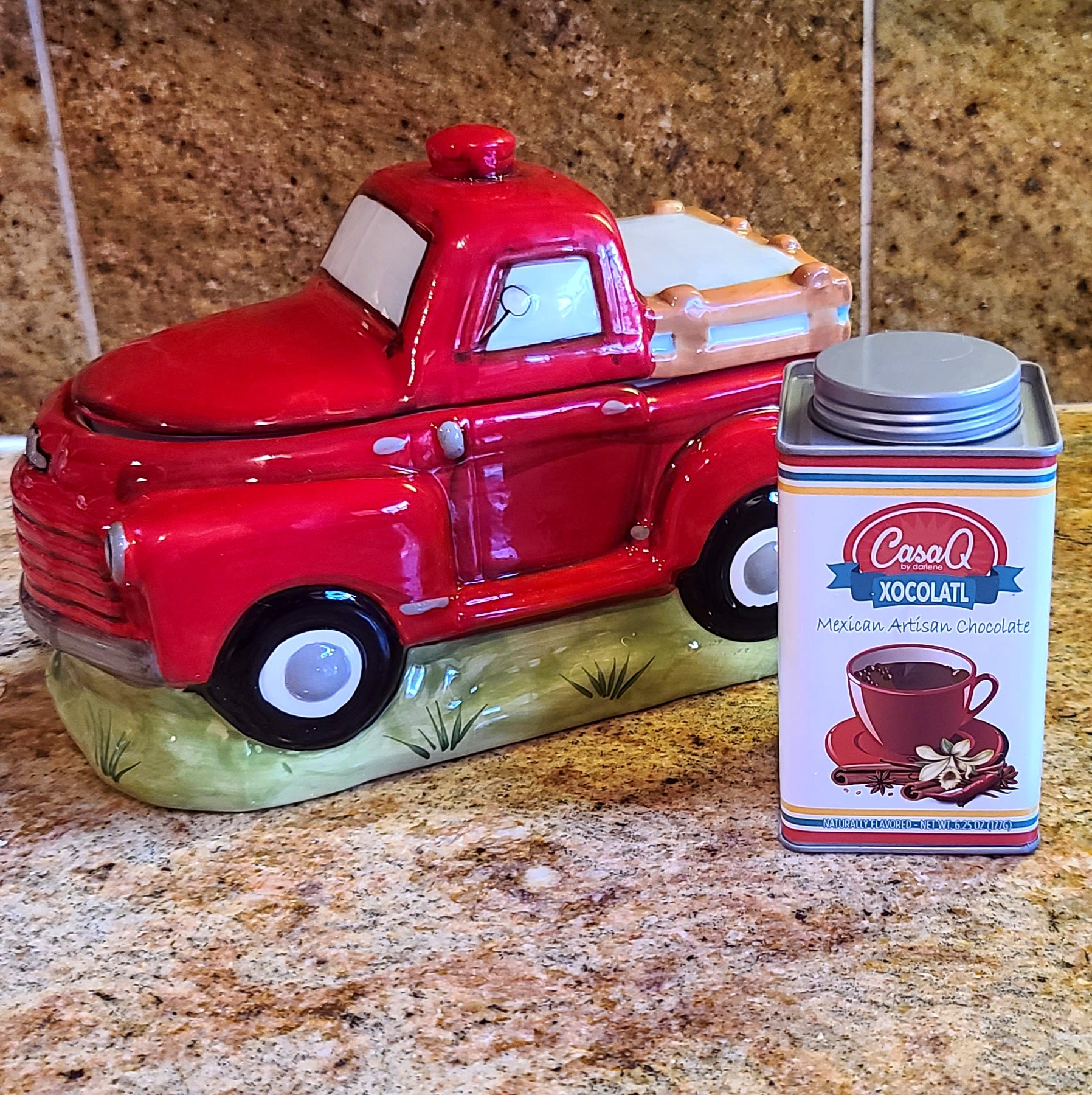 Lil' Red Truck Cookie Jar & Hot Chocolate Gift Set