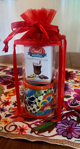 Talavera Ceramic Mug & Mexican Hot Chocolate Gift Set