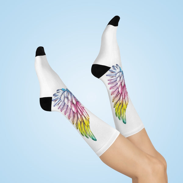 Dulce Sueños Angel Wings Crew Socks (White)