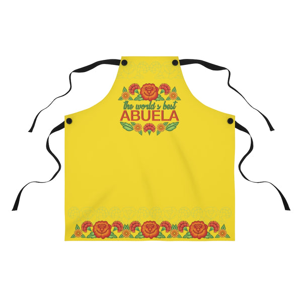 World's Best Abuela Kitchen & Craft Apron (Cornflower Yellow)
