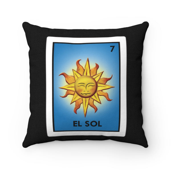 El Sol Mexican Loteria Spun Polyester Square Pillow