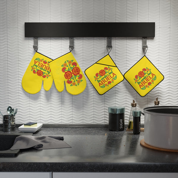 World's Best Abuela Oven Mitts & Pot Holders - Cornflower Yellow