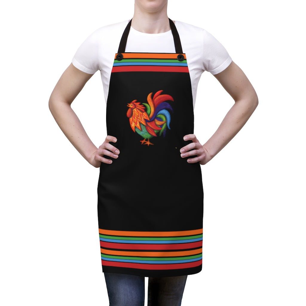 De Colores Rooster Kitchen & Craft Apron (Black)