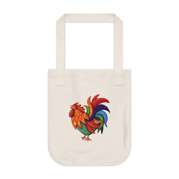 De Colores Rooster Organic Canvas Tote Bag