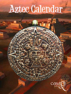 Aztec Calendar Fine Hand-Painted Glass Ornament by CasaQ