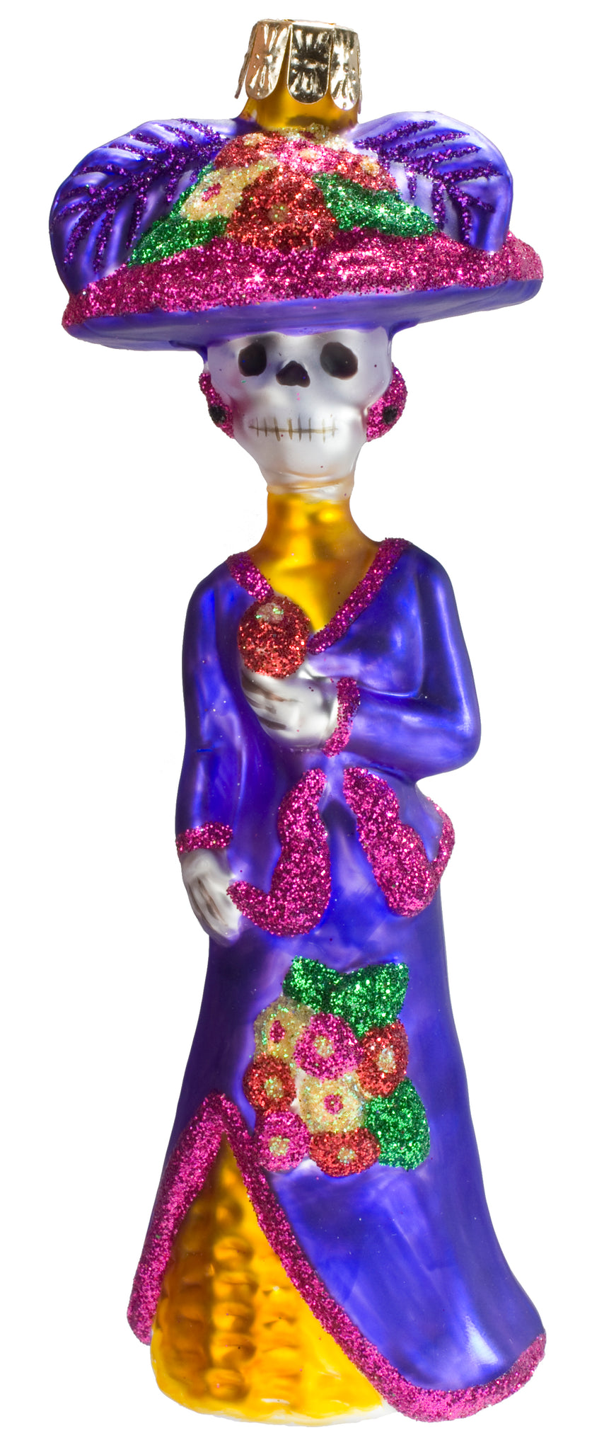 La Catrina Fine Hand-Painted Glass Ornament by CasaQ