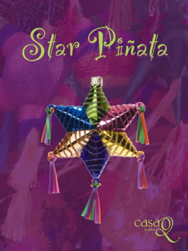 Q Pinanta Star Piñata Fine Hand-Painted Glass Ornament by CasaQ