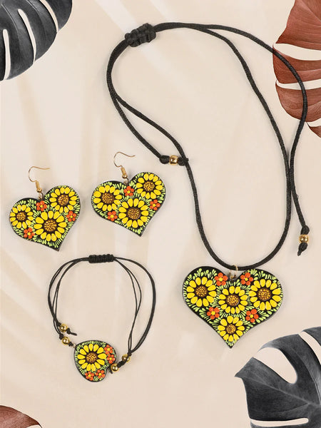 Mexican Artisan Hand-Painted 4 pc. Jewelry Set