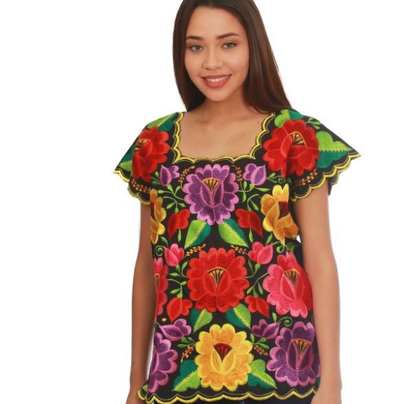 Yucatán Flores Embroidered Blouse