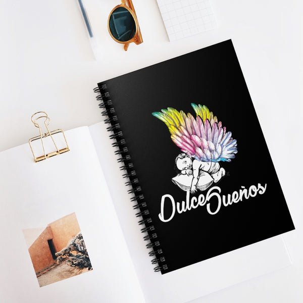 Dulce Sueños / Sweet Dreams Spiral Journal Lined Notebook (Black)