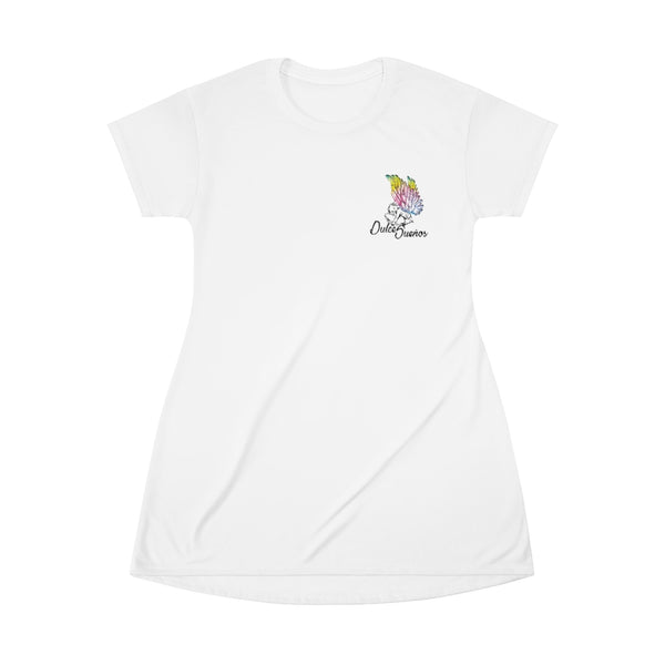 Dulce Sueños / Sweet Dreams Angel Wings Night Gown Lounger T-Shirt Dress (White B)