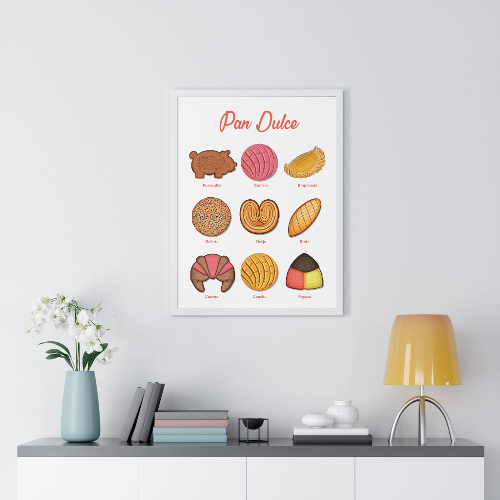 Pan Dulce Chart Premium Framed Vertical Poster – CasaQ